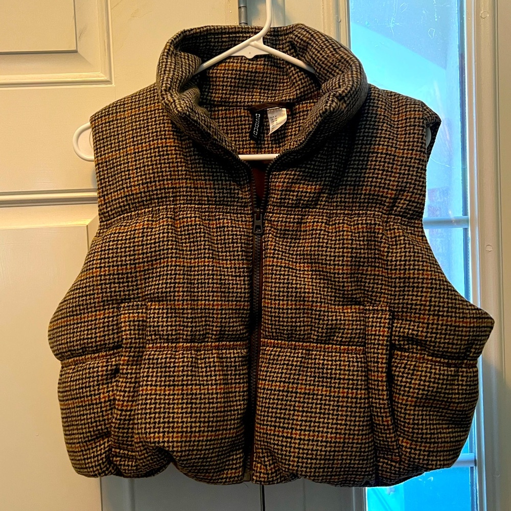 NWOT H&M Houndstooth Cropped Vest